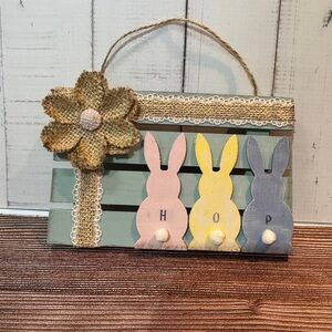 Easter Bunny HOP Sign Farmhouse Spring Decor